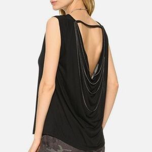 Haute Hippie Cowl Chain Back Tank
